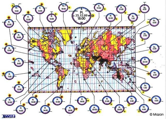 zobrazení pásmových časů