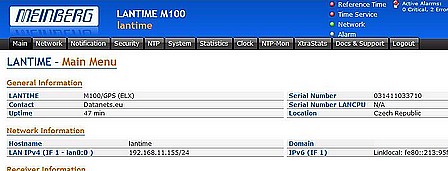 Ovládací web zařízení