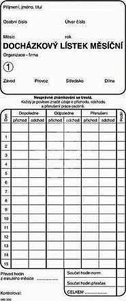 kontrolní lístek